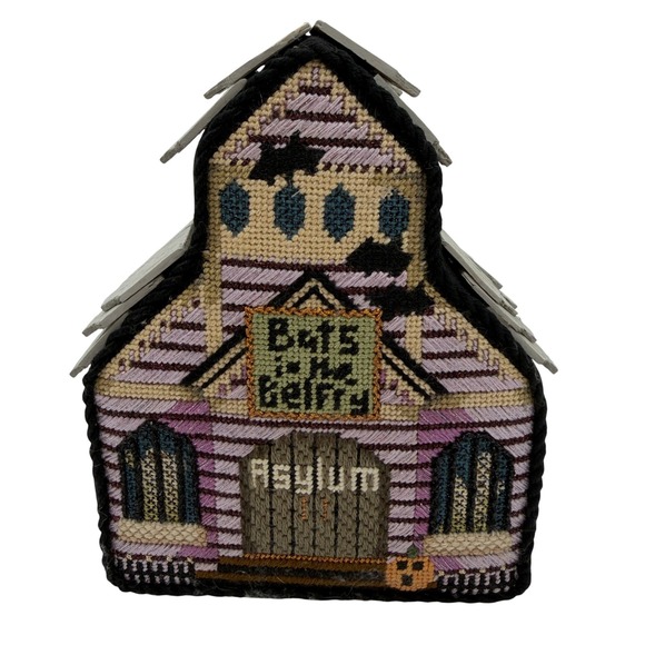Handmade Other - Halloween Melissa Shirley Bats in the Belfry Asylum finished needlepoint decor